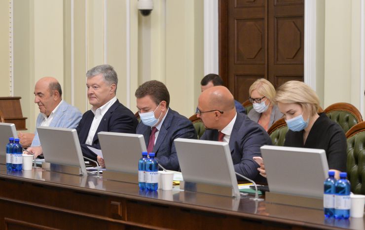 Погоджувальна рада у Верховній Раді України. Вадим Рабінович, Петро Порошенко, Віктор Бондар, Сергій Вельможний , Анастасія Радіна