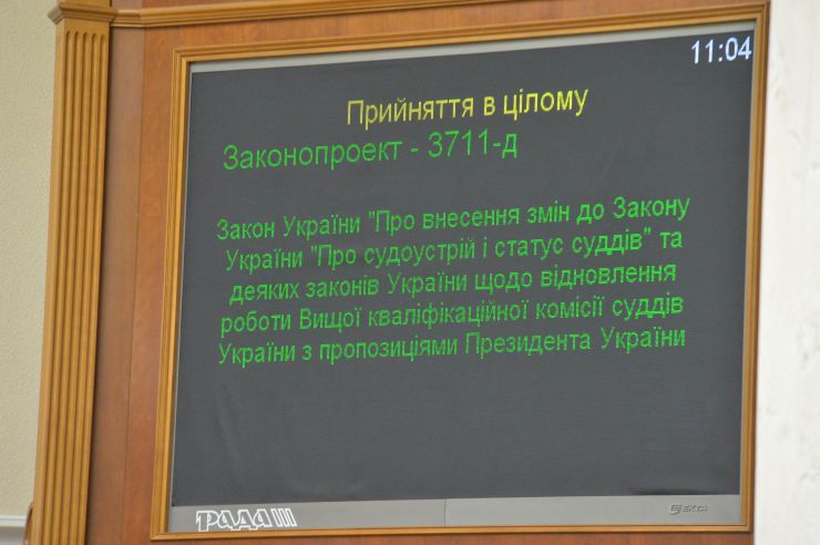 Пленарне засідання Верховної Ради України.

За результатами голосування народні депутати підтримали усі пропозиції і прийняли Закон 