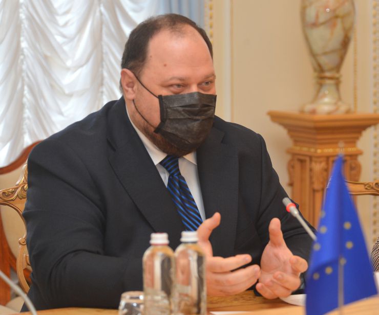 Зустріч Голови Верховної Ради України Руслана Стефанчука з Головою делегації Європейського Парламенту у ПА ЄВРОНЕСТ, членом делегації Європейського Парламенту у Парламентському комітеті Асоціації Україна-ЄС Андріусом Кубіліусом.