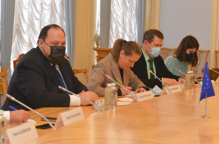 Зустріч Голови Верховної Ради України Руслана Стефанчука з Головою делегації Європейського Парламенту у ПА ЄВРОНЕСТ, членом делегації Європейського Парламенту у Парламентському комітеті Асоціації Україна-ЄС Андріусом Кубіліусом.