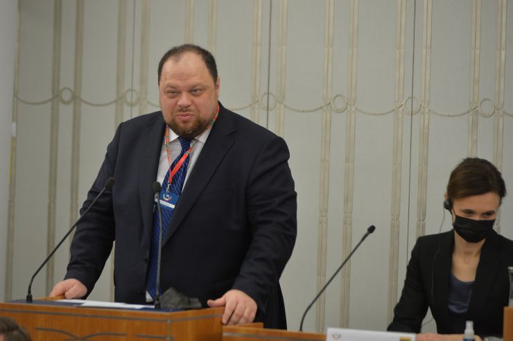 Робочий візит Голови Верховної Ради України Руслана Стефанчука до Республіки Польща з метою участі у XI Сесії Міжпарламентської Асамблеї Верховної Ради України, Сейму i Сенату Республіки Польща nа Сеймасу Литовської Республіки.
Перехід Голови Верховної Ради України Руслана Стефанчука  до кабінету Маршалка Сенату РП Томаша Гродзького для короткої вітальної розмови. 
Спільний перехід Голови Верховної Ради України Руслана Стефанчука, Голови Сеймасу Литовської Республіки Вікторія Чміліте-Нільсен та Маршалка Сенату Республіки Польща проф.  Томаша Гродзького до місця проведення засідання Міжпарламентської асамблеї (зала пленарних засідань Сенату РП). 
Відкриття XI сесії Міжпарламентської асамблеї Верховної Ради України, Сейму і Сенату Республіки Польща та Сеймасу Литовської Республіки.
 Вітальне слово Маршалка Сенату РП проф. Томаша Гродзького.
 Вітальне слово Голови Сеймасу Литовської Республіки Вікторія Чміліте-Нільсен. 
Вітальне слово Голови Верховної Ради України Р.Стефанчука Спільне фотографування голів парламентів України, Польщі та Литви
