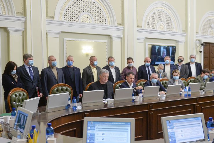 Засідання Погоджувальної ради депутатських фракцій(депутатських груп) під головуванням Голови Верховної Ради України Руслана Стефанчука. Вадим Рабінович, Петро Порошенко, Тарас Батенко, Володимир Арешонков, Анастасія Радіна
