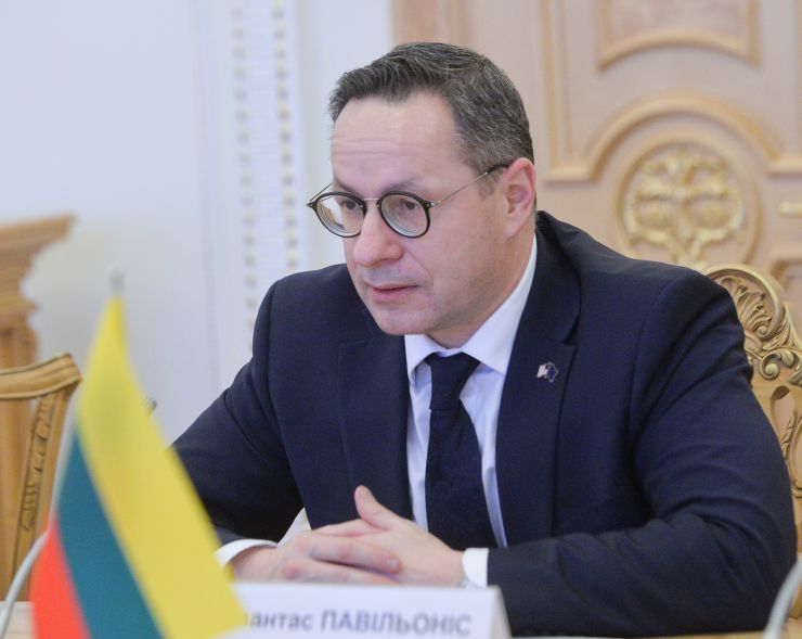 Зустріч Голови Верховної Ради України Руслана Стефанчука з членом Комітету Сейму Литовської Республіки у закордонних справах Жигімантасом Павільонісом