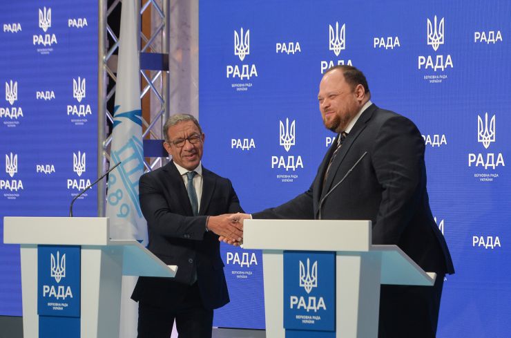 Зустріч Голови Верховної Ради України Руслана Стефанчука з Президентом Міжпарламентського Союзу Дуарте Пашеку