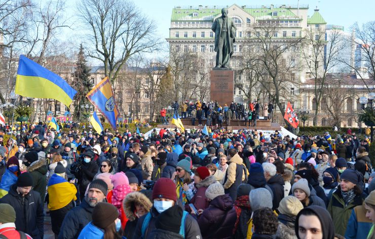 Марш Єдності за Україну в Києві.
 У Києві 12 лютого близько тисячі людей вийшли на Марш єдності за Україну на тлі загрози військового вторгнення Росії на українську територію. Учасники пройшли ходою від парку Шевченка до Майдану Незалежності. 
