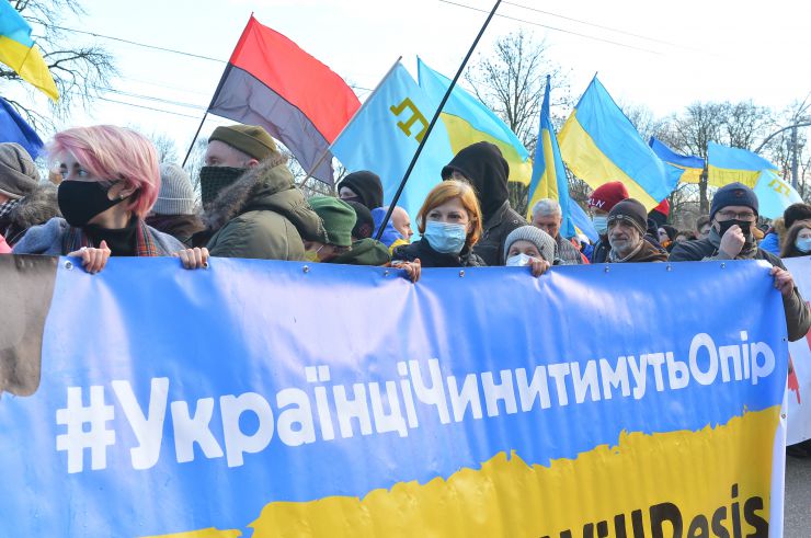 Марш Єдності за Україну в Києві.
 У Києві 12 лютого близько тисячі людей вийшли на Марш єдності за Україну на тлі загрози військового вторгнення Росії на українську територію. Учасники пройшли ходою від парку Шевченка до Майдану Незалежності. 
