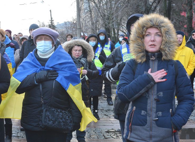 Марш Єдності за Україну в Києві.
 У Києві 12 лютого близько тисячі людей вийшли на Марш єдності за Україну на тлі загрози військового вторгнення Росії на українську територію. Учасники пройшли ходою від парку Шевченка до Майдану Незалежності. 
