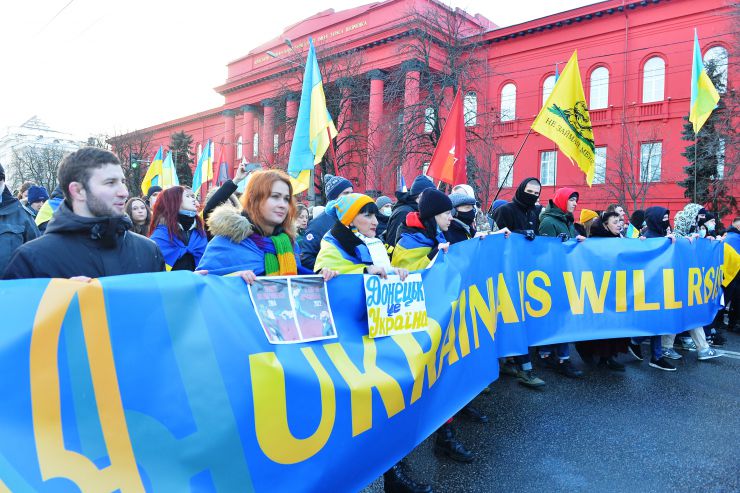 Марш Єдності за Україну в Києві.
 У Києві 12 лютого близько тисячі людей вийшли на Марш єдності за Україну на тлі загрози військового вторгнення Росії на українську територію. Учасники пройшли ходою від парку Шевченка до Майдану Незалежності. 
