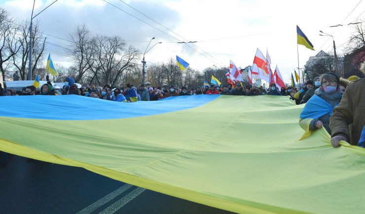 Марш Єдності за Україну в Києві.
 У Києві 12 лютого близько тисячі людей вийшли на Марш єдності за Україну на тлі загрози військового вторгнення Росії на українську територію. Учасники пройшли ходою від парку Шевченка до Майдану Незалежності. 
