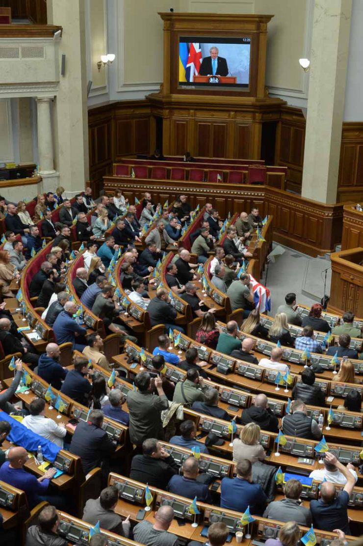Прем’єр Великої Британії Боріс Джонсон звернувся до Верховної Ради України. Виступ відбувся у форматі відеозв’язку під час пленарного засідання 3 травня.