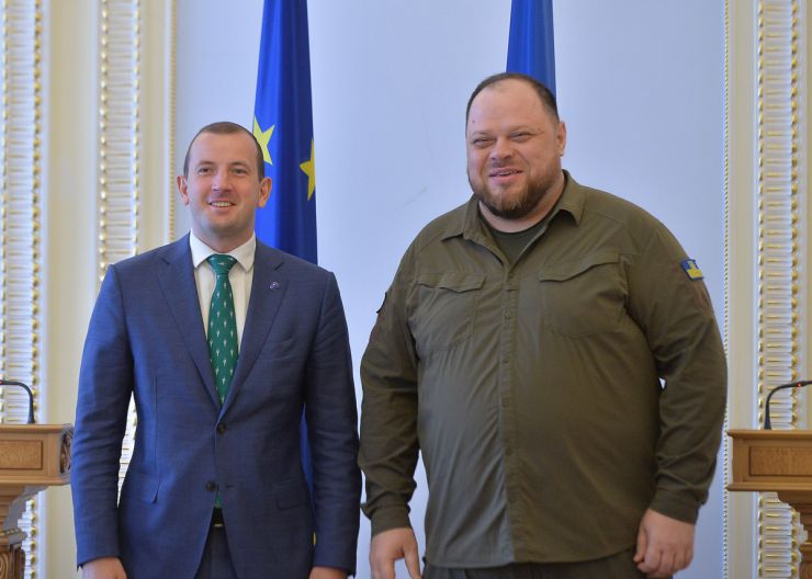 Зустріч Голови Верховної Ради України Руслана Стефанчука з Єврокомісаром з питань навколишнього середовища, океанів і рибальства Віргініюсом Сінкявічюсом