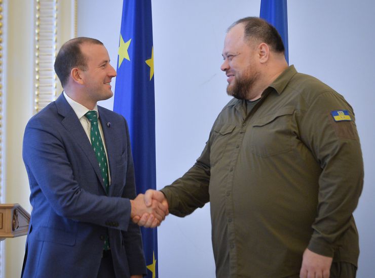 Зустріч Голови Верховної Ради України Руслана Стефанчука з Єврокомісаром з питань навколишнього середовища, океанів і рибальства Віргініюсом Сінкявічюсом