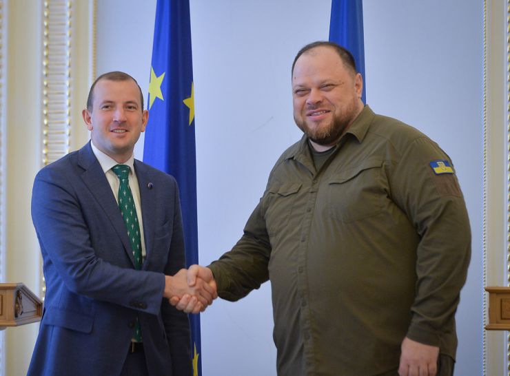 Зустріч Голови Верховної Ради України Руслана Стефанчука з Єврокомісаром з питань навколишнього середовища, океанів і рибальства Віргініюсом Сінкявічюсом