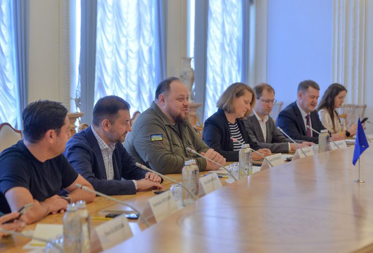 Зустріч Голови Верховної Ради України Руслана Стефанчука з Єврокомісаром з питань навколишнього середовища, океанів і рибальства Віргініюсом Сінкявічюсом