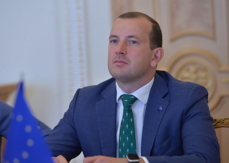 Зустріч Голови Верховної Ради України Руслана Стефанчука з Єврокомісаром з питань навколишнього середовища, океанів і рибальства Віргініюсом Сінкявічюсом