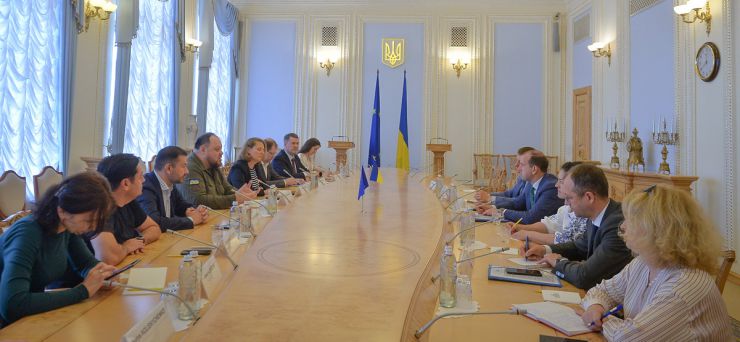 Зустріч Голови Верховної Ради України Руслана Стефанчука з Єврокомісаром з питань навколишнього середовища, океанів і рибальства Віргініюсом Сінкявічюсом