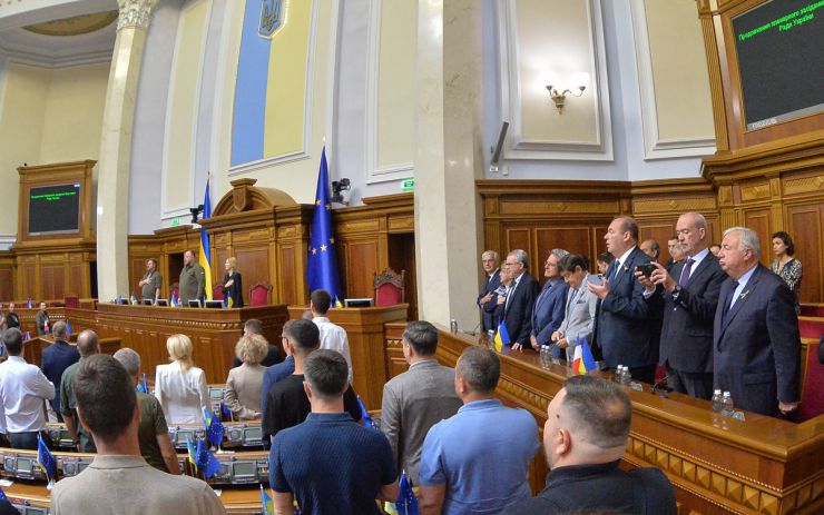 Засідання Верховної Ради України 9 липня. Голова Сенату Французької республіки Жерар Ларше виступив з промовою в українському парламенті.
