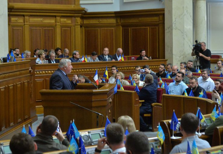 Засідання Верховної Ради України 9 липня. Голова Сенату Французької республіки Жерар Ларше виступив з промовою в українському парламенті.