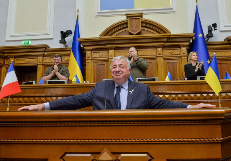 Засідання Верховної Ради України 9 липня. Голова Сенату Французької республіки Жерар Ларше виступив з промовою в українському парламенті.