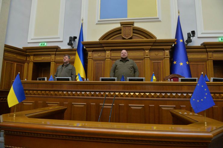 Пленарне засідання Верховної Ради України. Голова ВР Руслан Стефанчук, перший заступник Голови ВР Олександр Корнієнко 