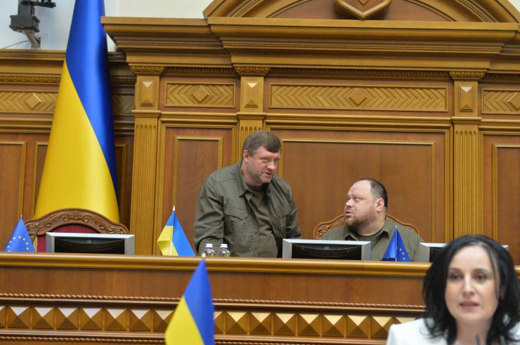 Пленарне засідання Верховної Ради України. Голова ВР Руслан Стефанчук, перший заступник Голови ВР Олександр Корнієнко 