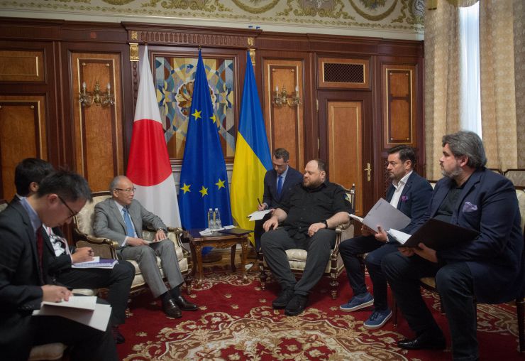 Голова Верховної Ради України Руслан Стефанчук зустрівся з Надзвичайним і Повноважним Послом Японії в Україні Мацудою Кунінорі