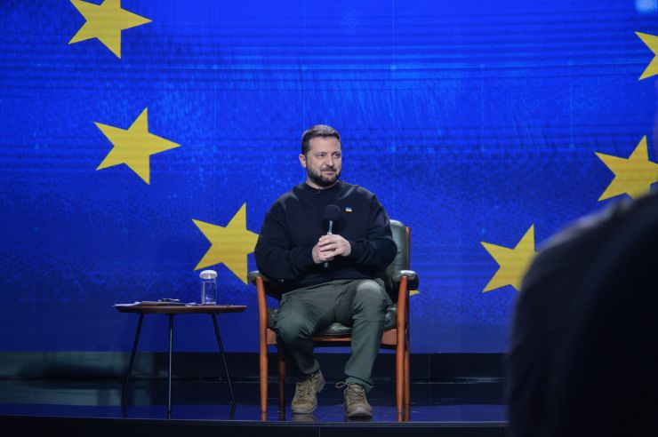 Прес-конференція Президента України Володимира Зеленського у Києві. 