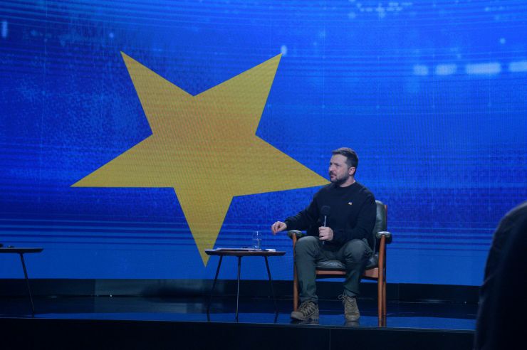 Прес-конференція Президента України Володимира Зеленського у Києві. 