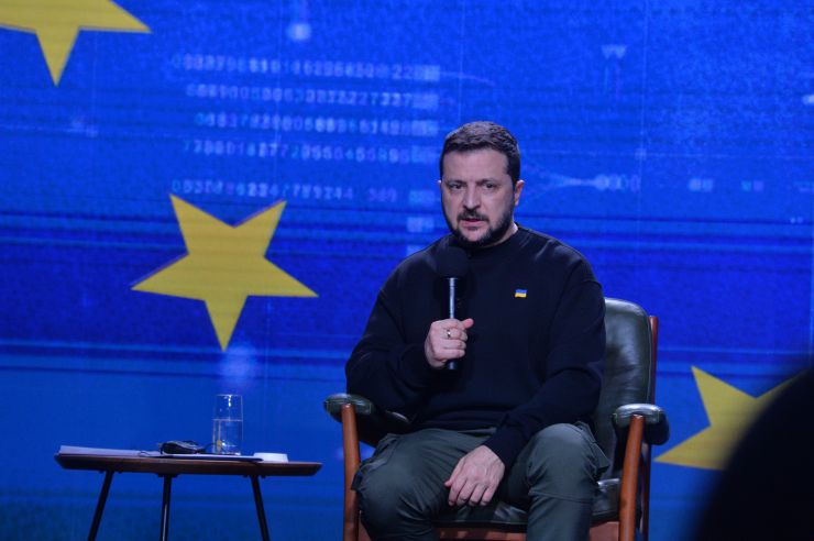 Прес-конференція Президента України Володимира Зеленського у Києві. 