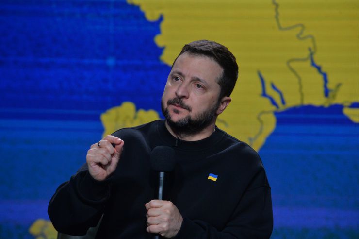 Прес-конференція Президента України Володимира Зеленського у Києві. 