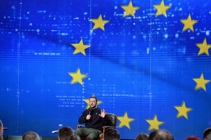 Прес-конференція Президента України Володимира Зеленського у Києві. 