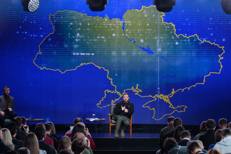 Прес-конференція Президента України Володимира Зеленського у Києві. 