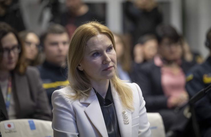 Заступниця Голови Верховної Ради України Олена Кондратюк під час спеціального заходу щодо обговорення викликів та важливості підтримки жінок у вітчизняних органах правопорядку та екстрених службах. Його провели в Києві в межах глобальної кампанії та проекту 