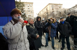Акція мешканців Прорізної проти будівництва на цій вулиці.