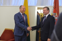 Зустріч Голови Верховної Ради України Андрія Парубія з прем’єр-міністром Литви Саулюсом Сквернялісом. 