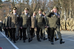 Президент Петро Порошенко привітав із випуском слухачів оперативно-стратегічного та оперативно-тактичного рівнів підготовки Національного університету оборони України ім. Івана Черняховського.