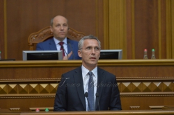 Виступ Генерального Секретаря НАТО Йенса Столтенберга у сесійній залі Верховної Ради України.