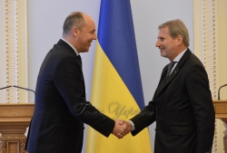 Зустріч Голови Верховної Ради України Андрія Парубія з Комісаром Європейської Комісії з питань Європейської політики сусідства та переговорів щодо розширення Й. Ганом