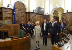 Зустріч Голови Верховної Ради України Андрія Парубія зі Спікером Саейму Латвійської Республики Інарою Мурнієце.