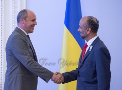 Зустріч Голови Верховної Ради України Андрія Парубія з членом Парламенту Об’єднаних Арабських Еміратів Ахмедом Аль-Джарваном та Надзвичайним і Повноважним Послом ОАЕ в Україні Салемом Ахмедом Аль-Каабі