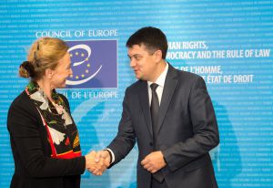 Зустріч Голови Верховної Ради України Дмитра Разумкова з Генеральним секретарем РЄ пані Марією Пейчинович-Бурич 