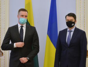 Зустріч Голови Верховної Ради України Дмитра Разумкова з 
Міністром закордонних справ Литви Габріелюсом Ландсбергісом