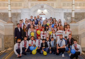 Голова Верховної Ради України Дмитро Разумков,  Перший заступник Голови Верховної Ради України Руслан Стефанчук зустрілися з дітьми зі сходу України на екскурсії в Верховній Раді України