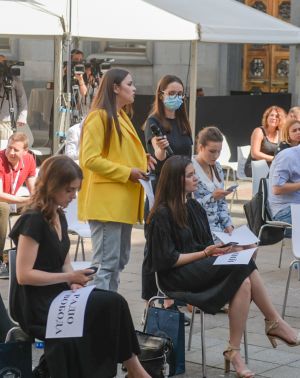 Прес-конференція Голови Верховної Ради України Дмитра Разумкова на тему: «Парламентаризм. Конституція. Незалежність»