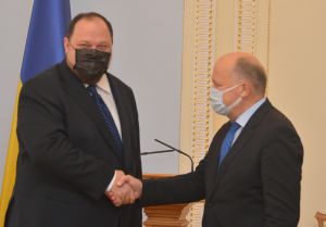 Зустріч Голови Верховної Ради України Руслана Стефанчука з Головою делегації Європейського Парламенту у ПА ЄВРОНЕСТ, членом делегації Європейського Парламенту у Парламентському комітеті Асоціації Україна-ЄС Андріусом Кубіліусом.